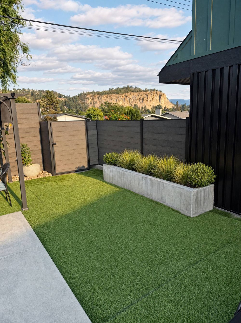 Turf yard & mountain views
